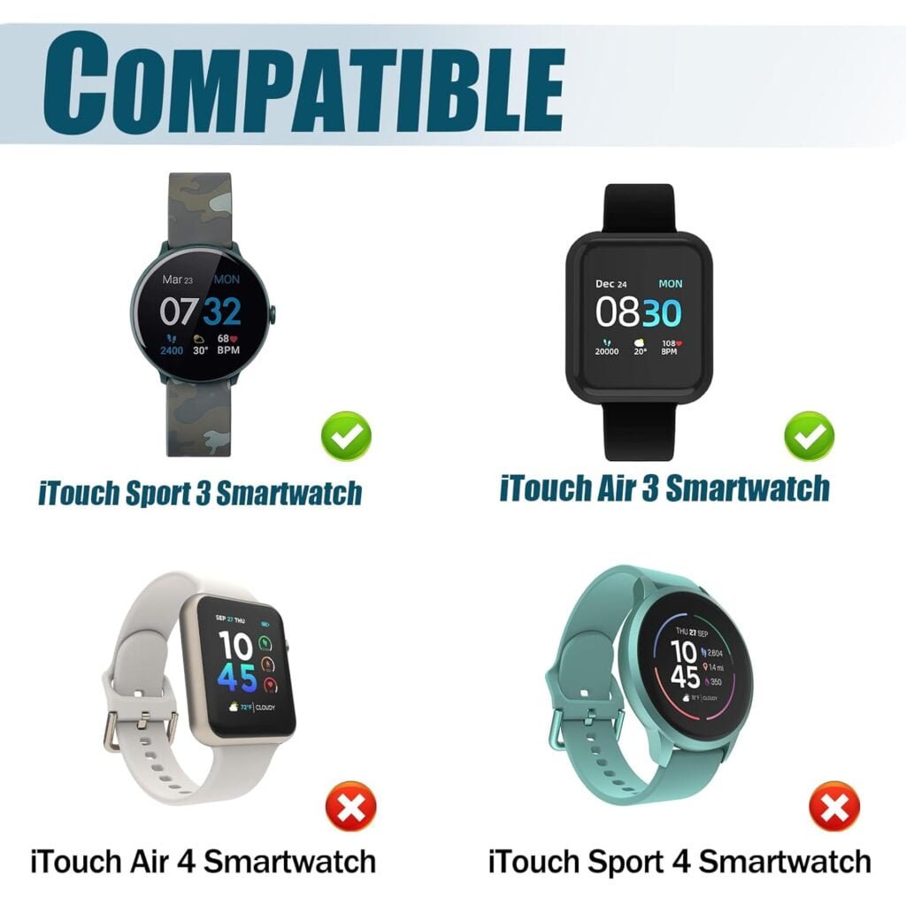 2 Pcs USB Charger Cable ONLY Compatible with iTouch Air 3 Smartwatch  iTouch Sport 3 Smartwatch, Replacement Charging Base Station Fit for iTouch Air 3 Smartwatch