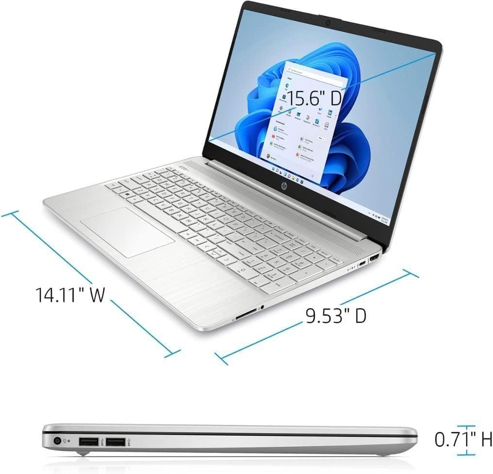 HP 2024 Newest Pavilion 15.6 HD Touchscreen Laptop, 8GB RAM, 256GB SSD Storage, Intel Core Processor, Type-C, HDMI, Backlit Keyboard, Windows 11 Home, Silver (Renewed)