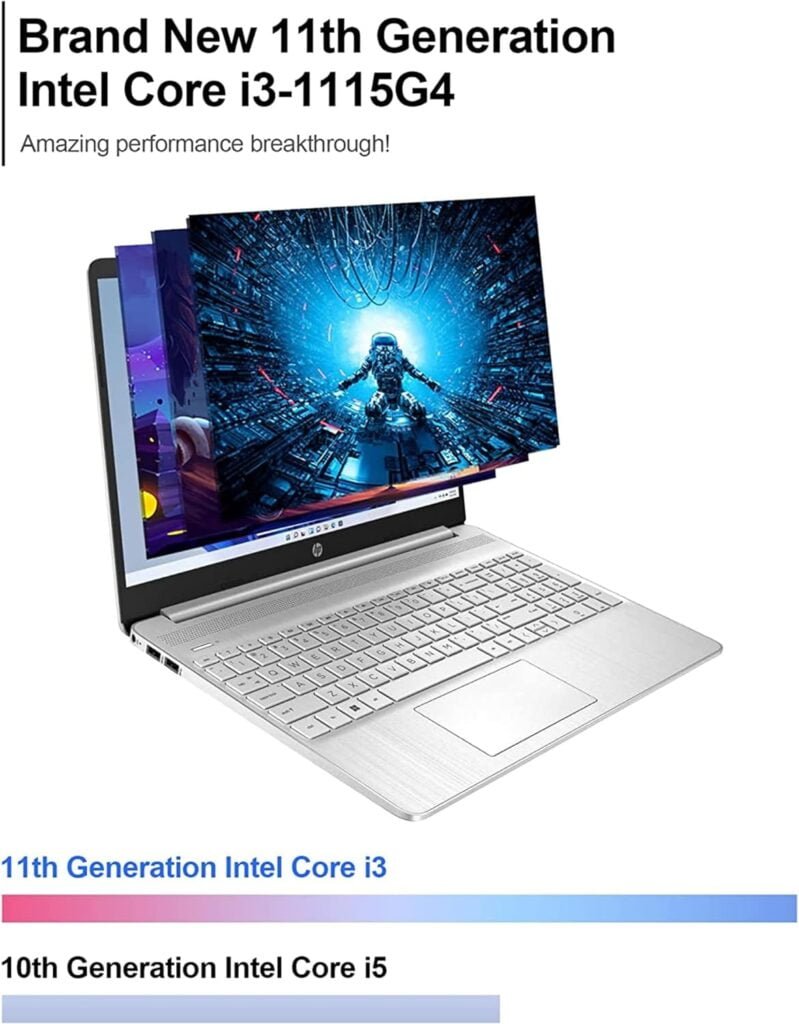 HP 2024 Newest Pavilion 15.6 HD Touchscreen Laptop, 8GB RAM, 256GB SSD Storage, Intel Core Processor, Type-C, HDMI, Backlit Keyboard, Windows 11 Home, Silver (Renewed)
