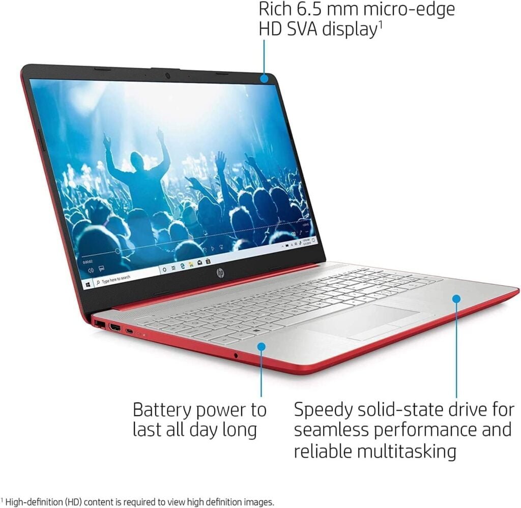 hp Newest Essential 15 Laptop, 16GB RAM, 640GB(128GB SSD+512GB USB), 15.6 Anti-Glare Display, Intel Quad-Core Processor, Office 365 1-Year, Upto 11hrs Battery, Type-C, Fast Charging, Win11S, JVQ mp