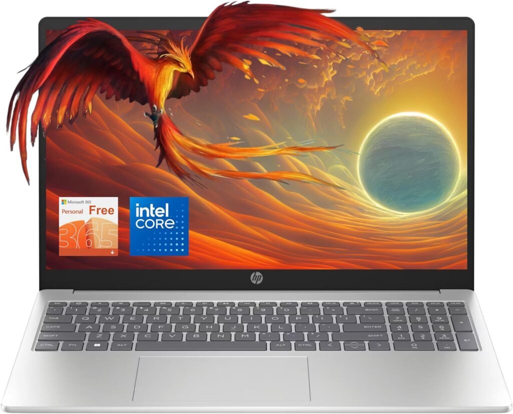 hp Newest Essential 15 Laptop, 16GB RAM, 640GB(128GB SSD+512GB USB), 15.6 Anti-Glare Display, Intel Quad-Core Processor, Office 365 1-Year, Upto 11hrs Battery, Type-C, Fast Charging, Win11S, JVQ mp