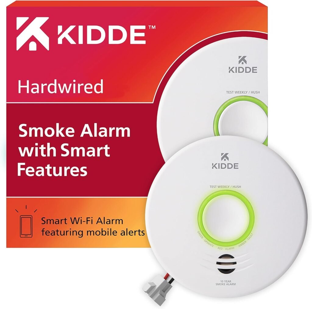 Kidde Smart Smoke Detector, WiFi, Alexa Compatible Device, Hardwired w/Battery Backup, Voice  App Alerts