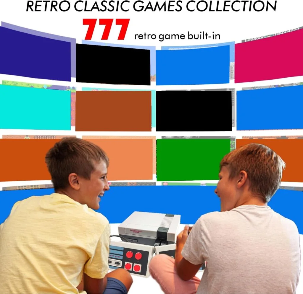 SHMILYS Classic Mini Console 8-Bit Video Retro Game System Built-in with 777 Classic Old-School Games Dual Players Mode Console for Adults Kids Christmas/Birthday/Thanksgiving/Valentine Gift SHMILYS Classic Mini Console 8-Bit Video Retro Game System Built-in with 777 Classic Old-School Games Dual Players Mode Console for Adults Kids Christmas/Birthday/Thanksgiving/Valentine Gift