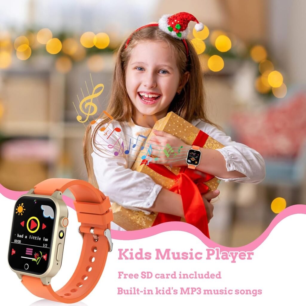 Smart Watch for Kids 4-12 Years Boys Girls, 26 Puzzle Games,HD Camera,Video Music Player,Pedometer,Flashlight,Calendar Stopwatch Timer,Alarm Clock, Aluminum Case,Sport Band (Pink)