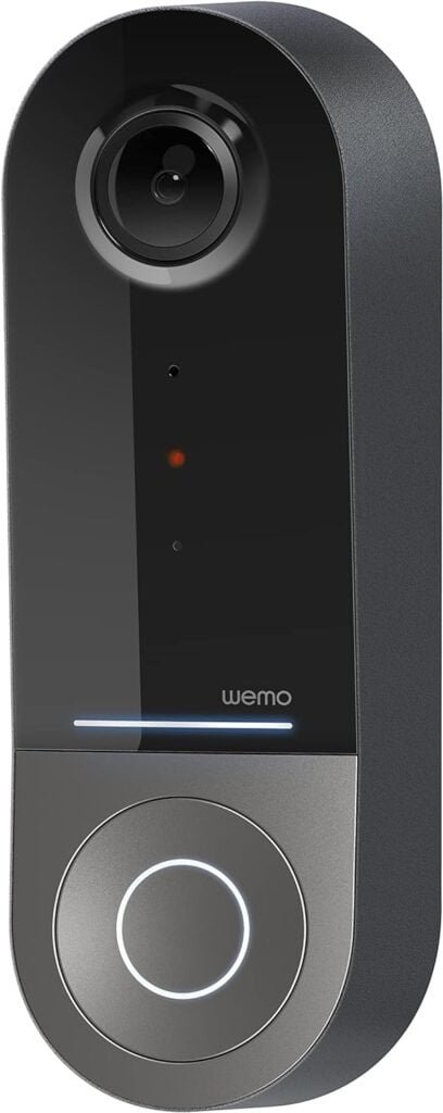 WeMo Smart Video Doorbell - Apple HomeKit Secure Video with HDR - Smart Home Products Video Doorbell Camera - Ring Doorbell for Security Camera System - WiFi Camera Doorbell w/ 223° FOV  2-Way Audio