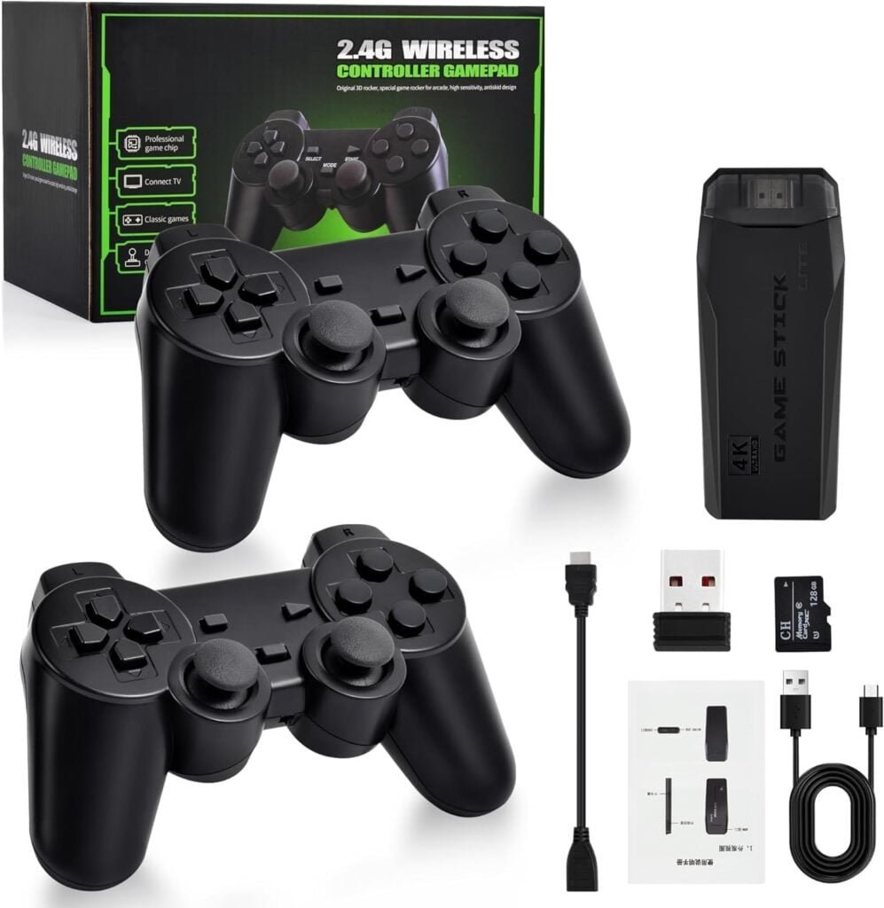 Wireless Retro Game Console,Nostalgia Stick Game,Retro Game Stick,Retro Game Console,Wireless Retro Play Game Stick,with Built-in 9 Emulators,Retro Plug and Play Video Games for TV,Built in15000+Games