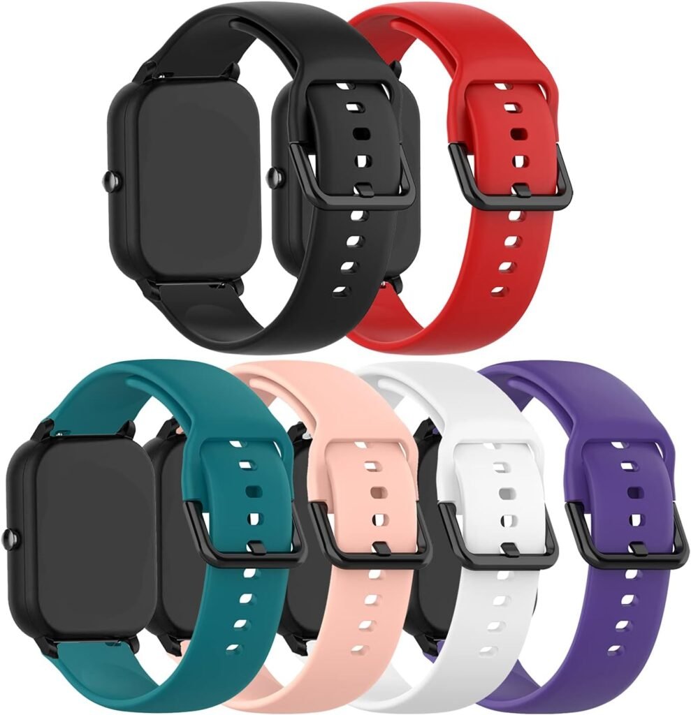 E ECSEM Bands Compatible with iTech Fusion 2/ iTech Fusion 2R Replacement Watch Straps Classic Soft Silicone Lightweight Breathable Quick Fit Wristband for iTech Fusion 2 Smartwatch, Soft and Durable
