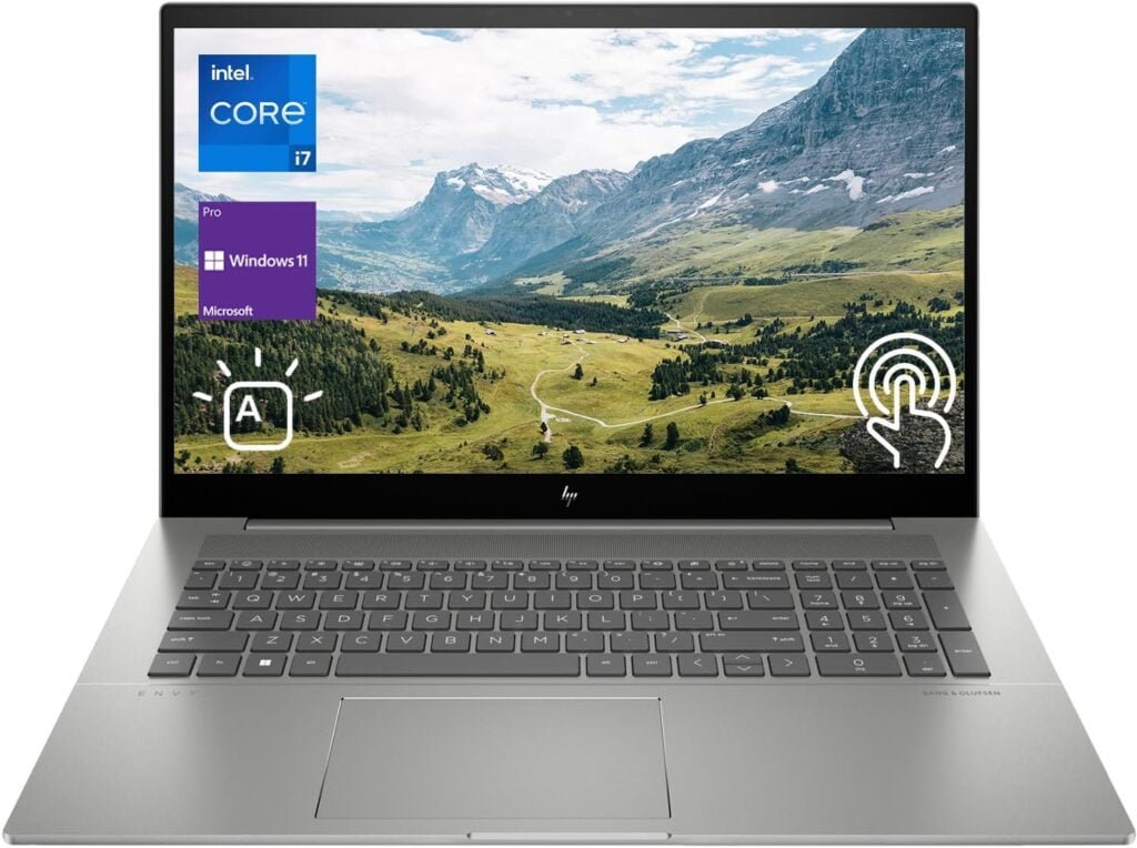 HP 2023 Newest Envy Laptop, 17.3 FHD Touchscreen, 13th Gen Intel Core i7-13700H Processor, 64GB RAM, 2TB PCIe SSD, Webcam, HDMI, Backlit KB, SD Card Reader, Wi-Fi 6, Windows 11 Pro, Grey