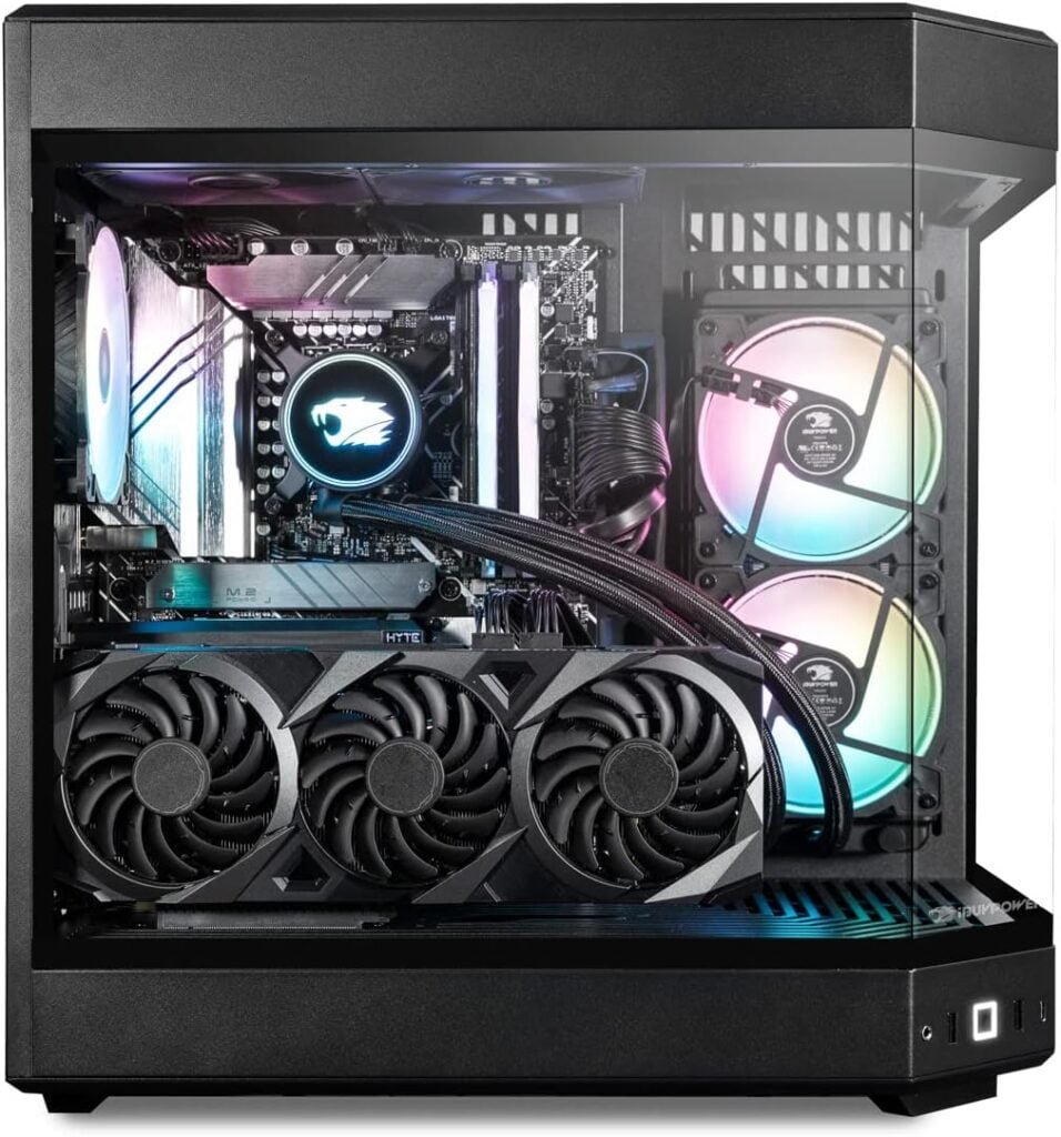 iBuyPower Pro Y60 Gaming PC Computer Desktop Y60BI9N4701 (Intel i9-13900KF 3.0 GHz, Nvidia GeForce RTX 4070 12GB, 32 GB 5200 MHz DDR5 RAM, 1TB NVMe SSD, WiFi Ready, Windows 11 Home),Black