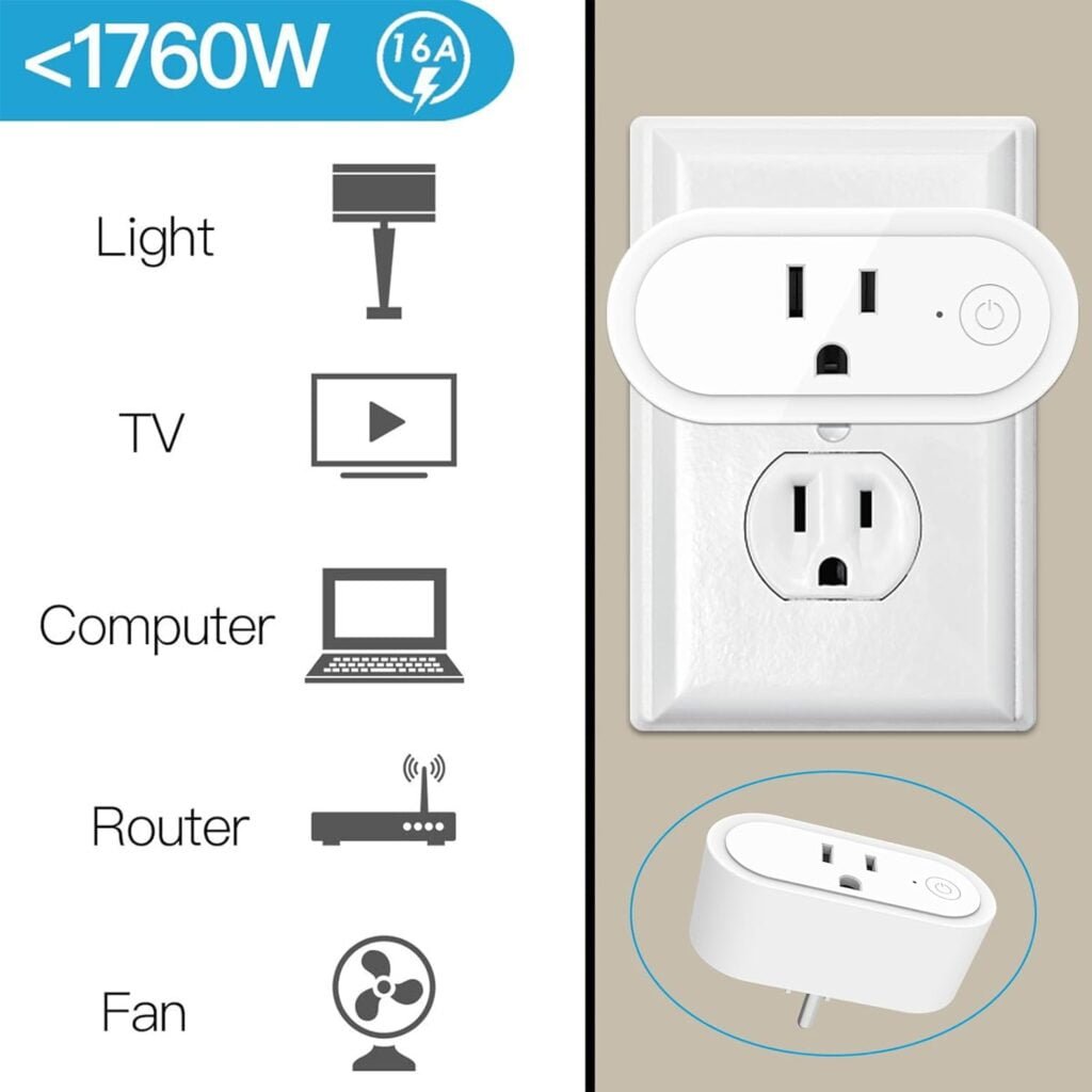 LoraTap Magnetic Remote Control Outlet Plug, for Christmas Tree Lights, Holiday Decoration Lighting, Indoor Lamp, Electrical Outlets Smart Wireless Light Switch, 16 Amp