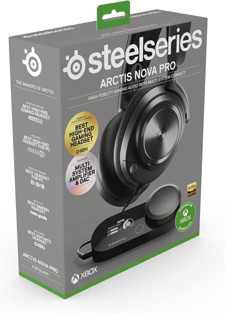 SteelSeries Arctis Nova Pro Wireless Multi-System Gaming Headset - Premium Hi-Fi Drivers - Active Noise Cancellation - Infinity Power System - Stealth Retractable Mic - PC, PS5/PS4, Switch, Mobile