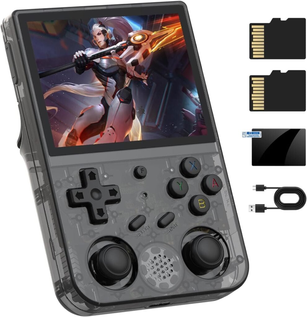 RG353V Retro Video Handheld Game Console 3.5 IPS Screen Android 11 and Linux System RK3566 64bit Game Player 64G TF Card Built-in 4450 Classic Games Bluetooth 4.2 and 5G WiFi